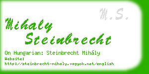 mihaly steinbrecht business card